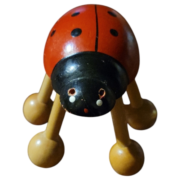 Vtg Wooden Ladybug Full Body Massager Homeopathic Health Relaxation Tool - Picture 4 of 5